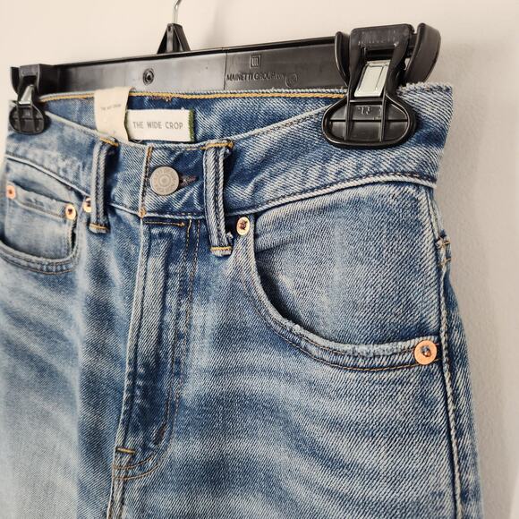 American Eagle AE77 The Wide Crop Jeans Blue Size 24 NWT - Picture 5 of 16